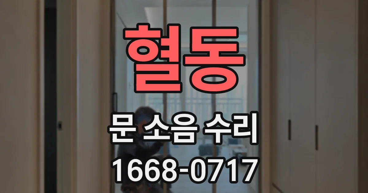혈동 문 소음 수리