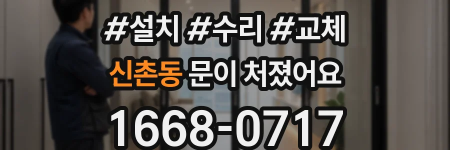 신촌동 문이 처졌어요