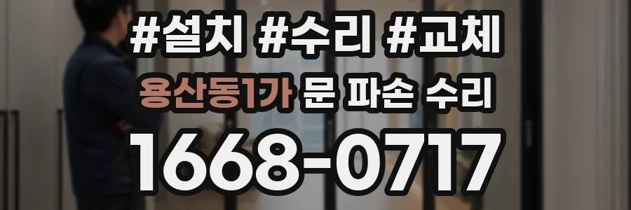 용산동1가 문 파손 수리