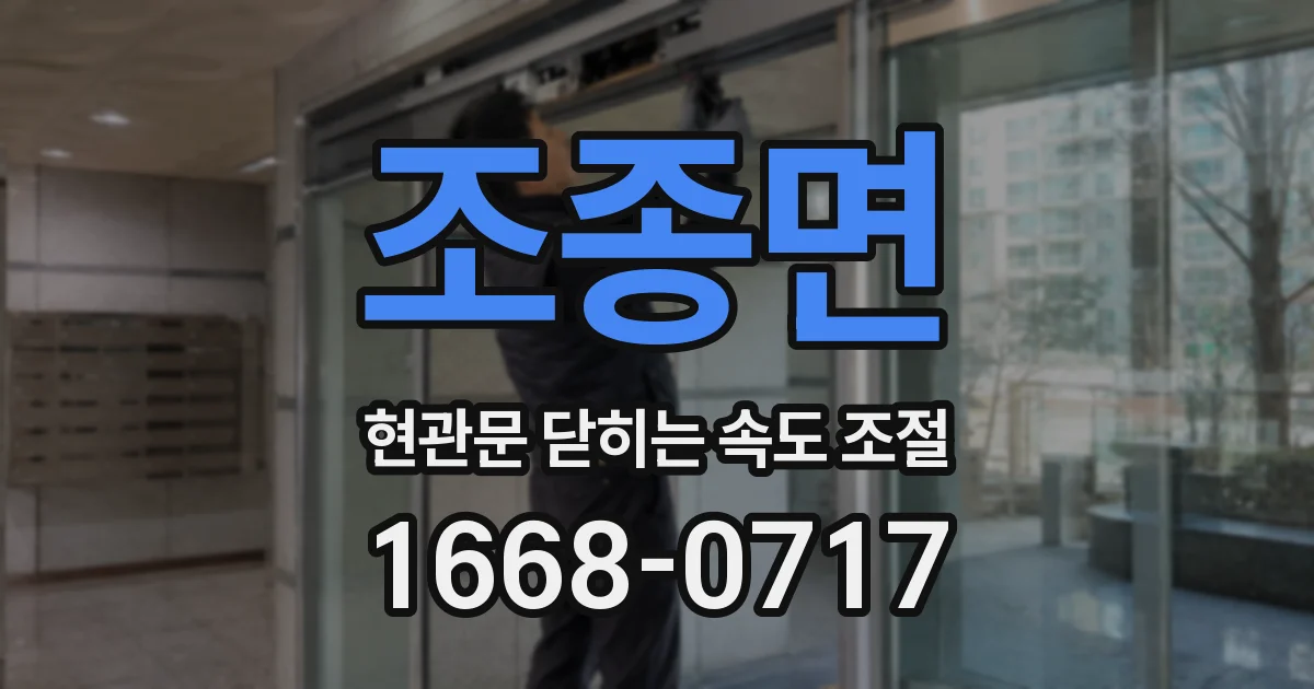 조종면 현관문 닫히는 속도 조절