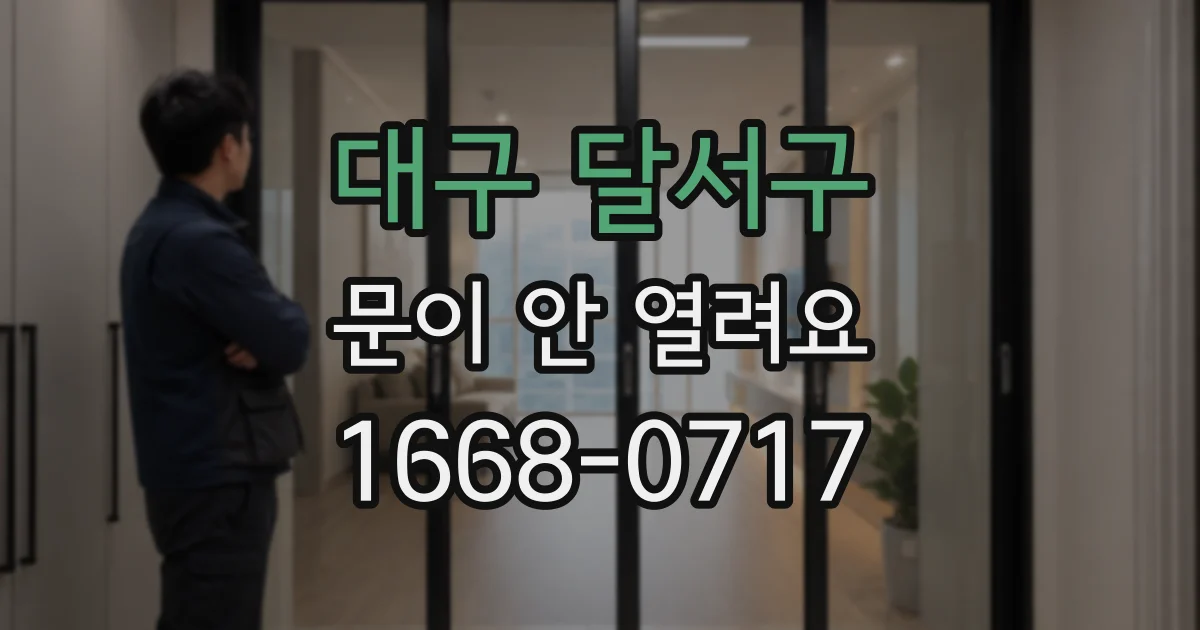 대구 달서구 문이 안 열려요