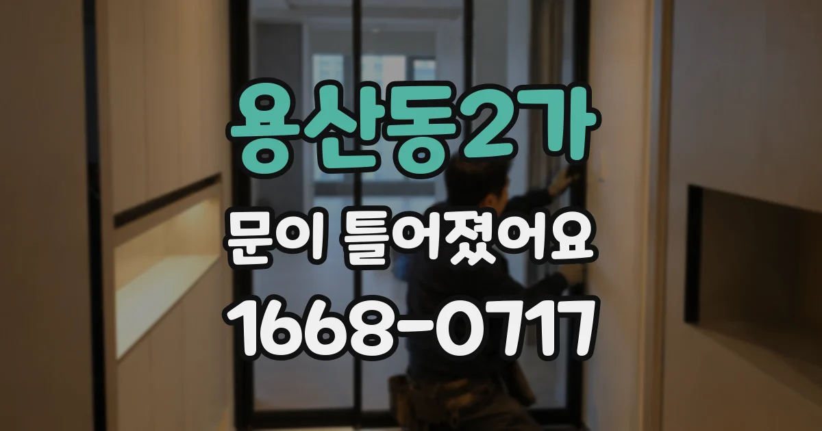 용산동2가 문이 틀어졌어요