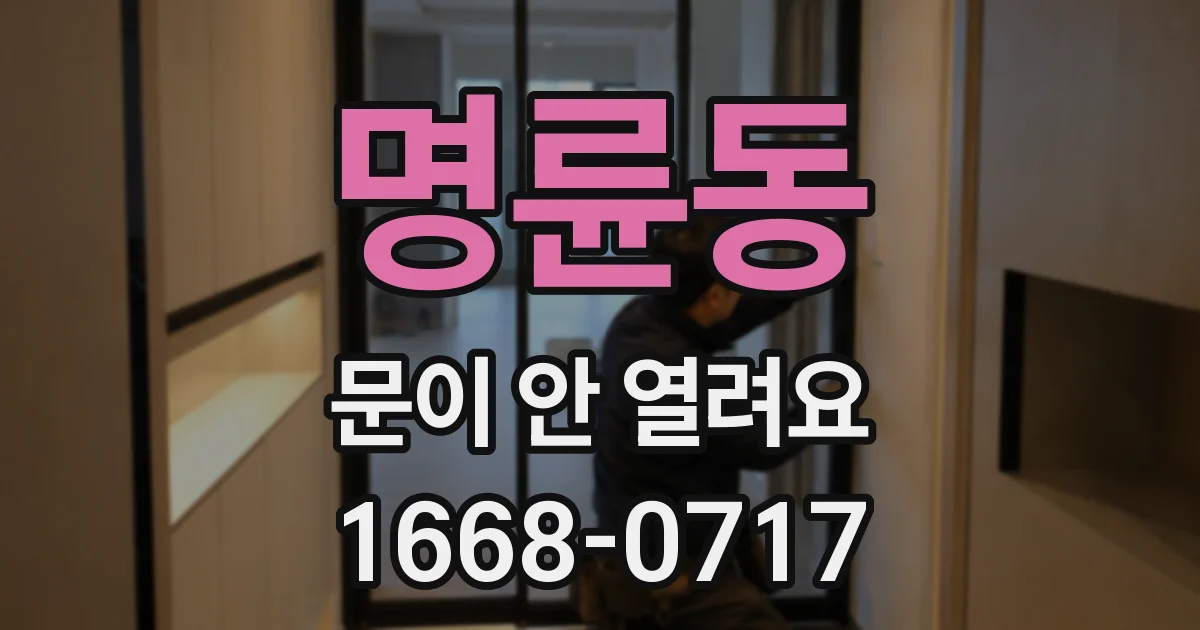 명륜동 문이 안 열려요