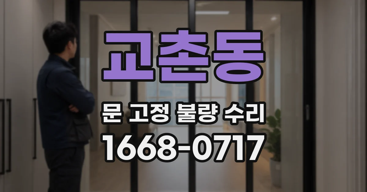 교촌동 문 고정 불량 수리