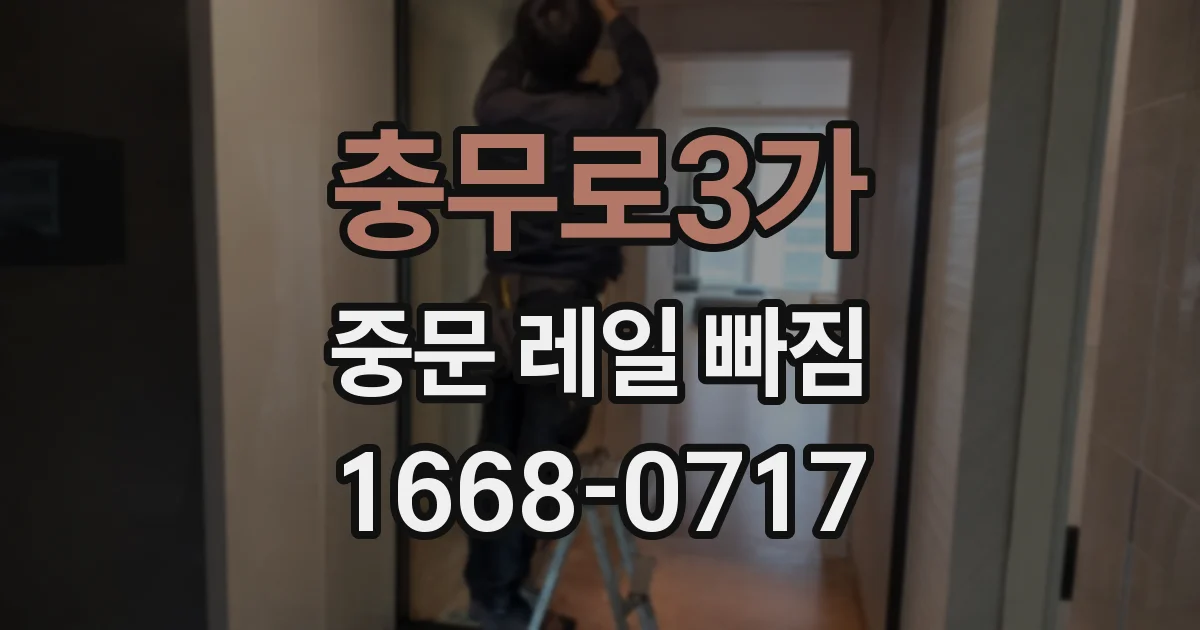 충무로3가 중문 레일 빠짐