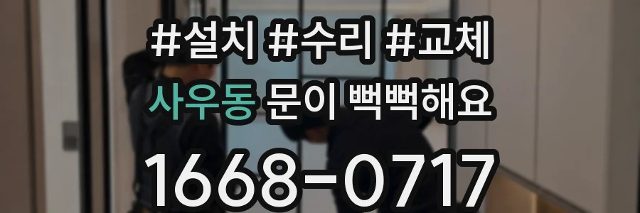 사우동 문이 뻑뻑해요