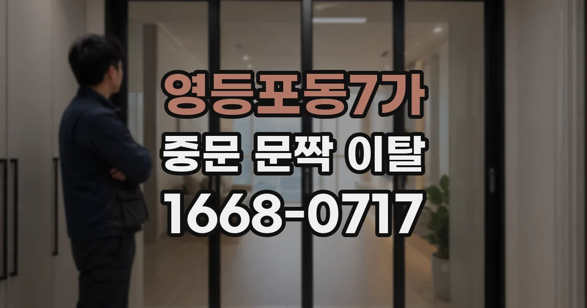 영등포동7가 중문 문짝 이탈