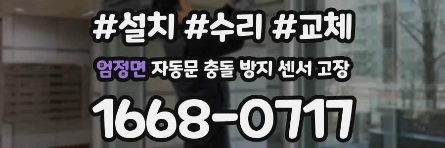 엄정면 자동문 충돌 방지 센서 고장