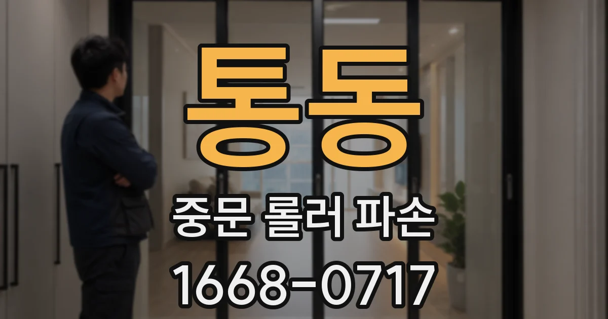 통동 중문 롤러 파손
