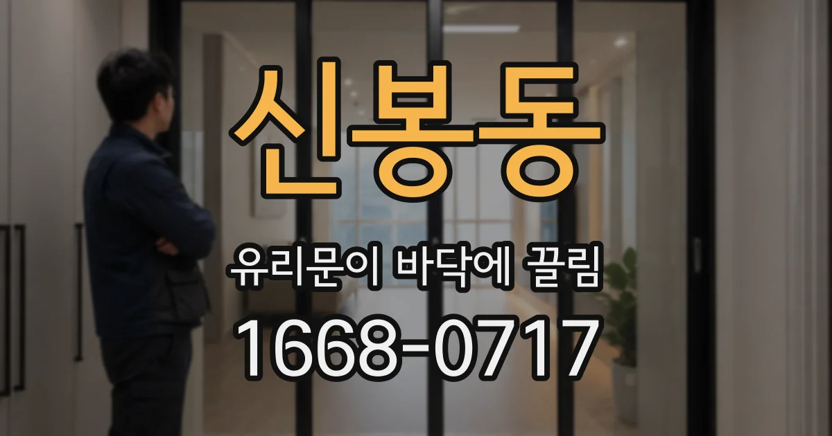 신봉동 유리문이 바닥에 끌림