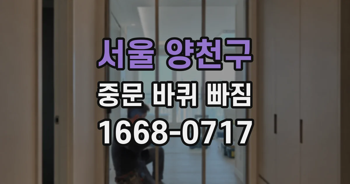 서울 양천구 중문 바퀴 빠짐