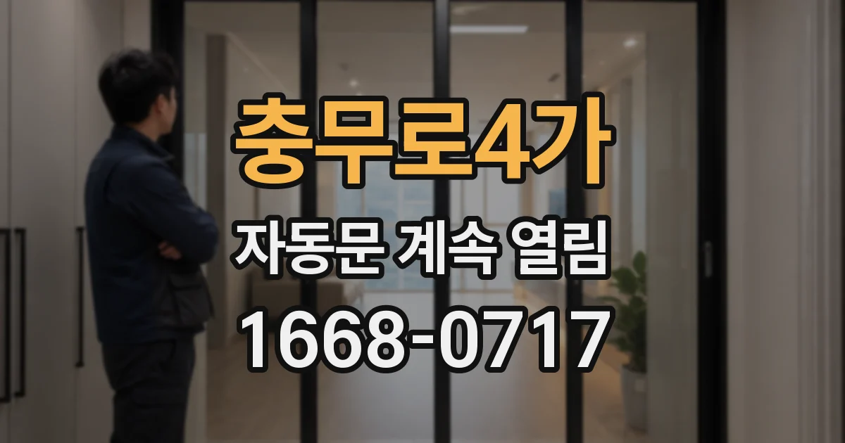 충무로4가 자동문 계속 열림
