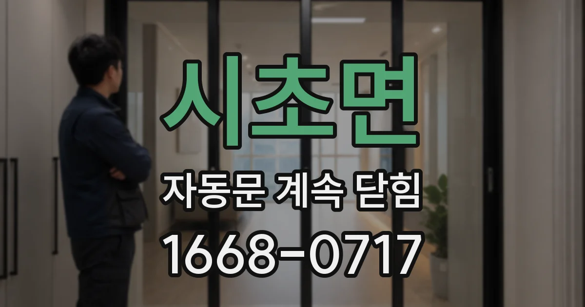 시초면 자동문 계속 닫힘