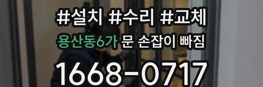 용산동6가 문 손잡이 빠짐