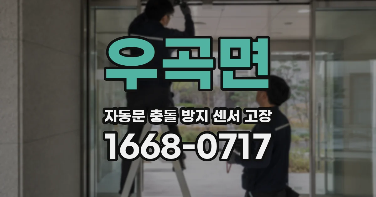 우곡면 자동문 충돌 방지 센서 고장