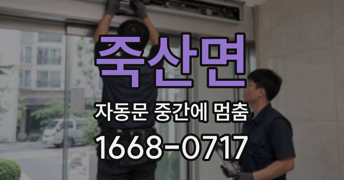 죽산면 자동문 중간에 멈춤