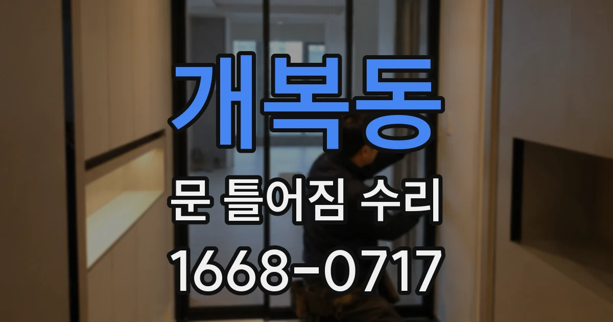 개복동 문 틀어짐 수리