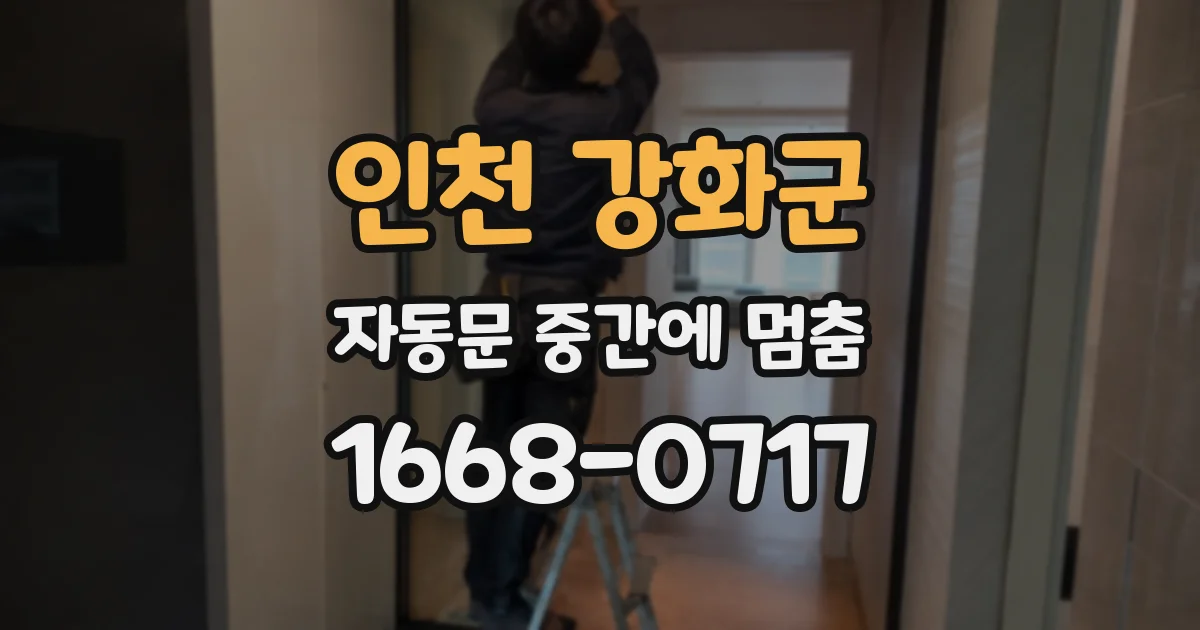 인천 강화군 자동문 중간에 멈춤
