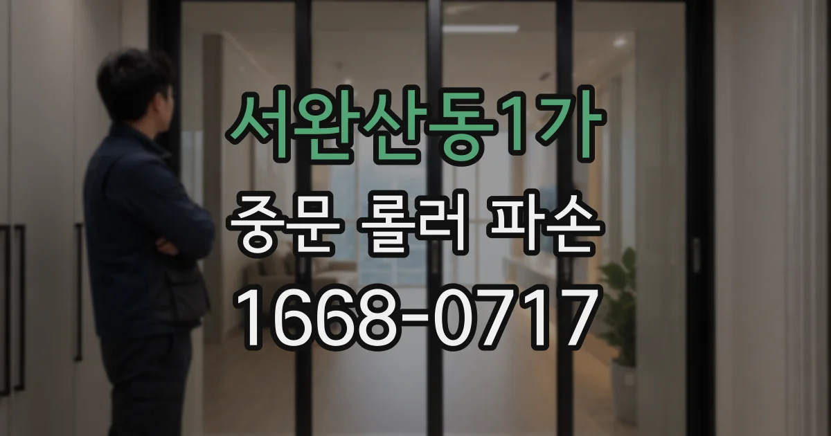 서완산동1가 중문 롤러 파손