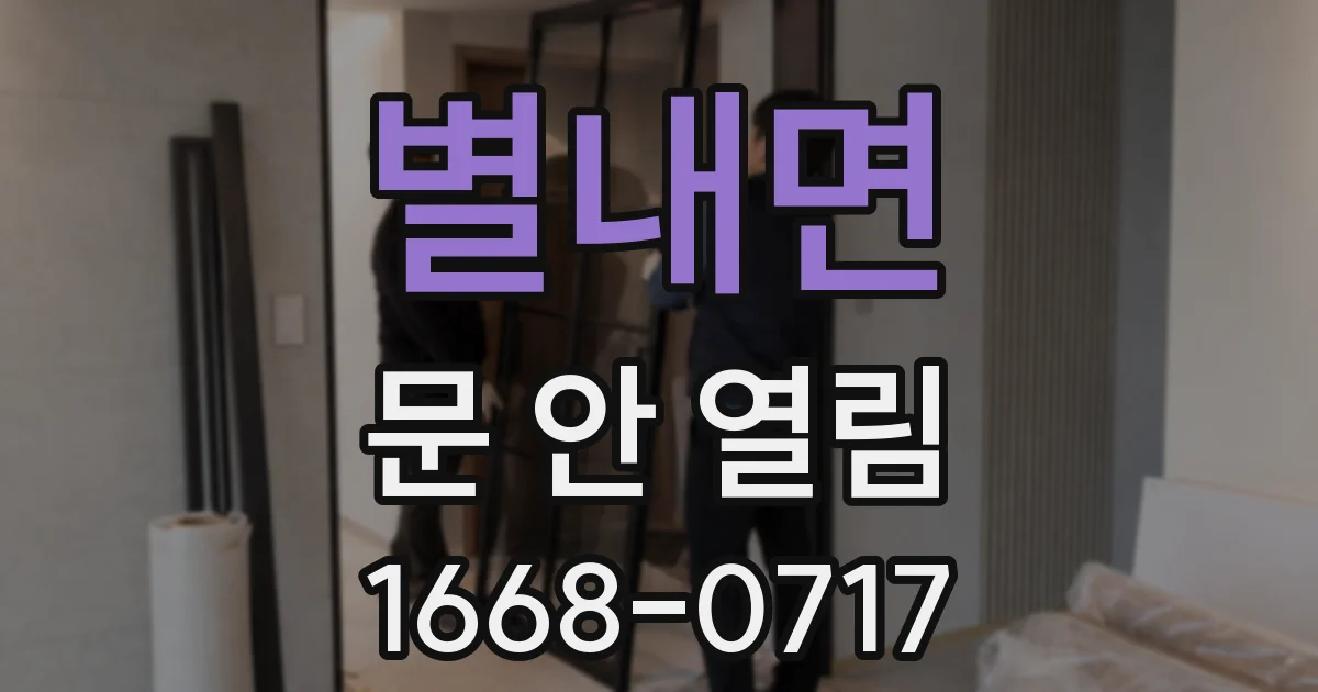 별내면 문 안 열림