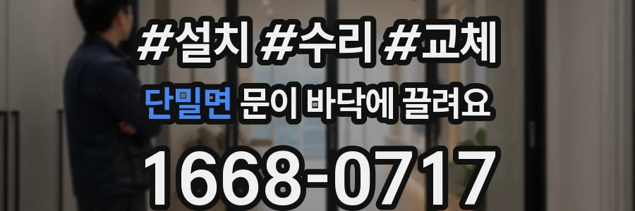 단밀면 문이 바닥에 끌려요