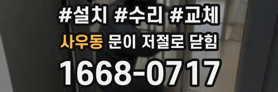 사우동 문이 저절로 닫힘
