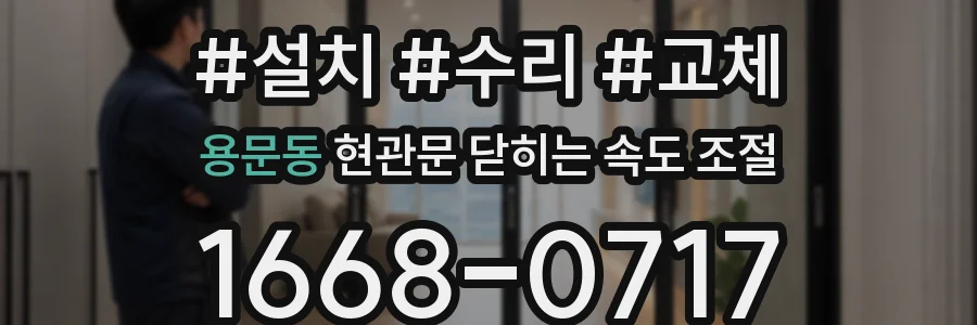 용문동 현관문 닫히는 속도 조절