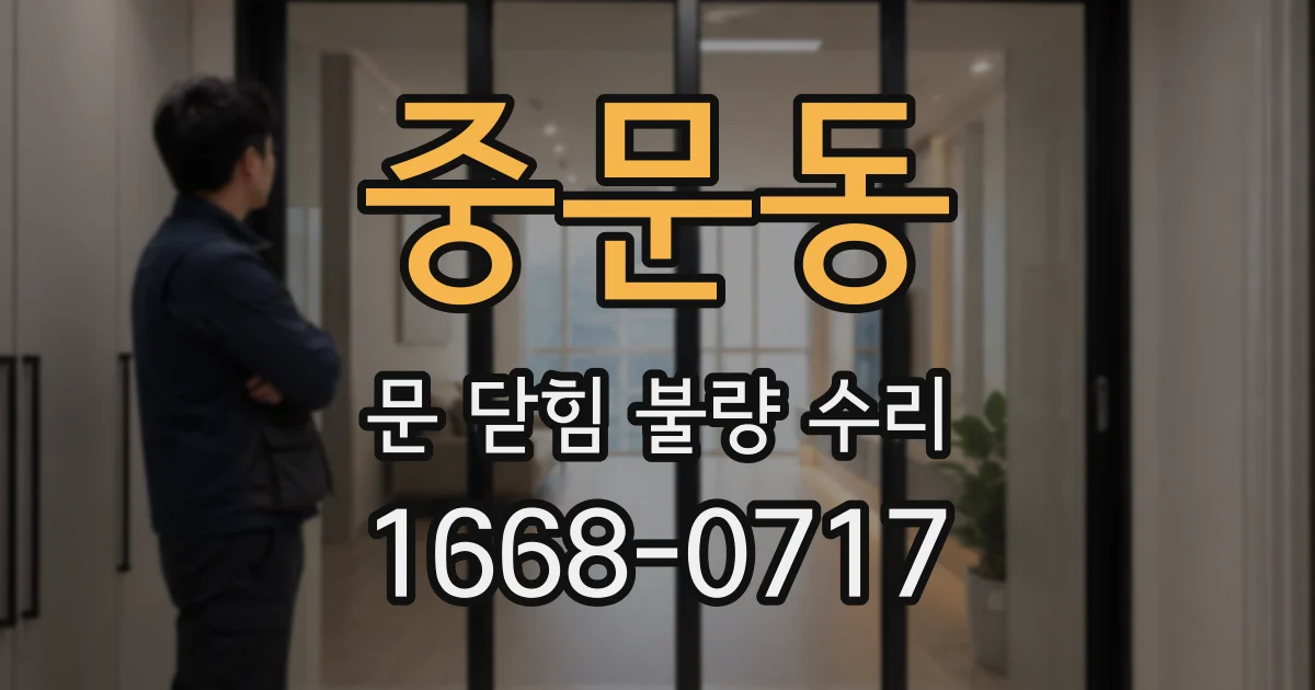 중문동 문 닫힘 불량 수리