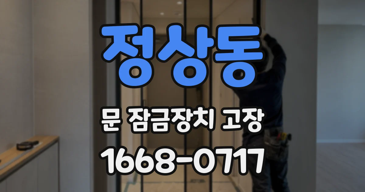 정상동 문 잠금장치 고장
