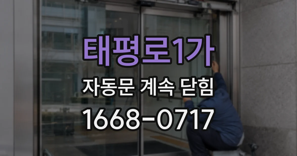 태평로1가 자동문 계속 닫힘