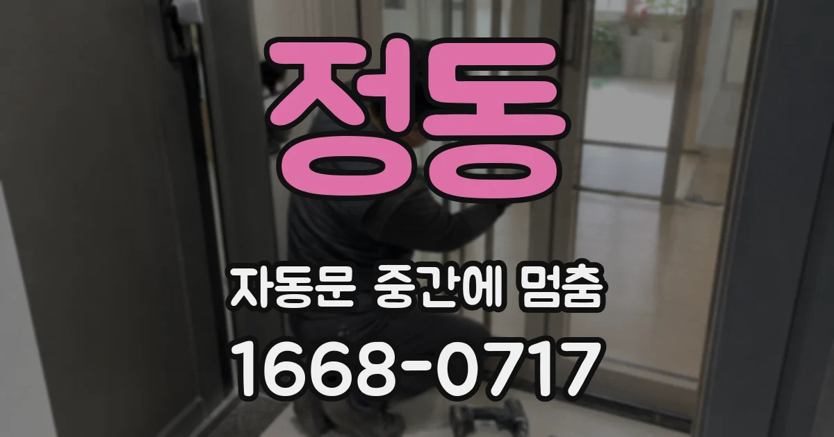 정동 자동문 중간에 멈춤