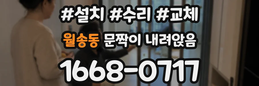 월송동 문짝이 내려앉음
