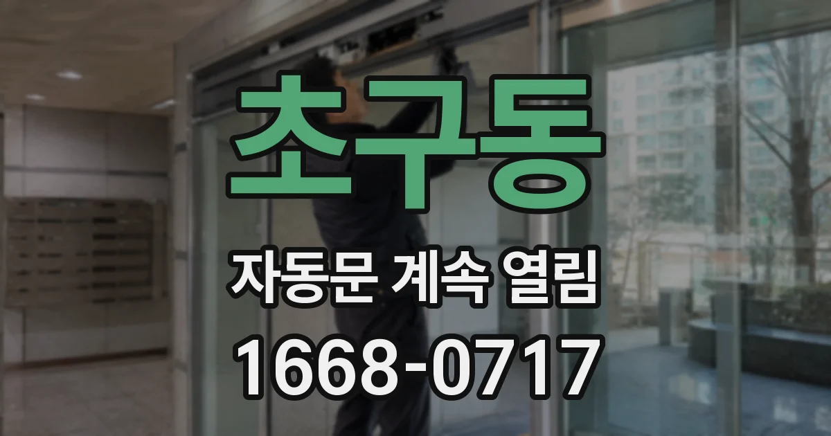 초구동 자동문 계속 열림