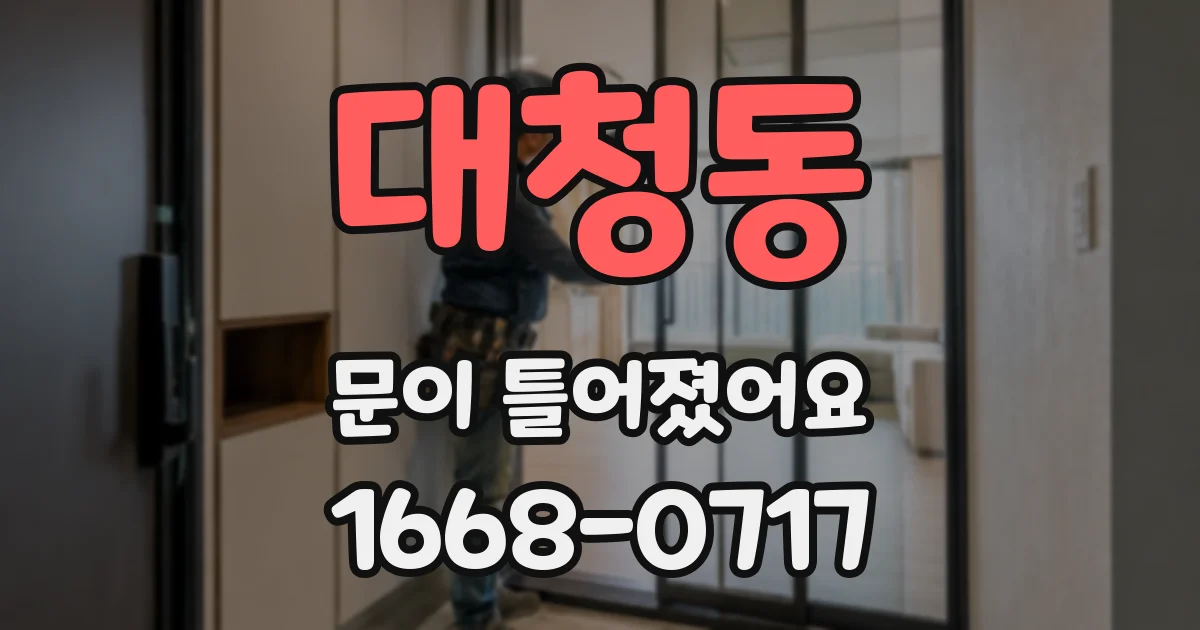 대청동 문이 틀어졌어요