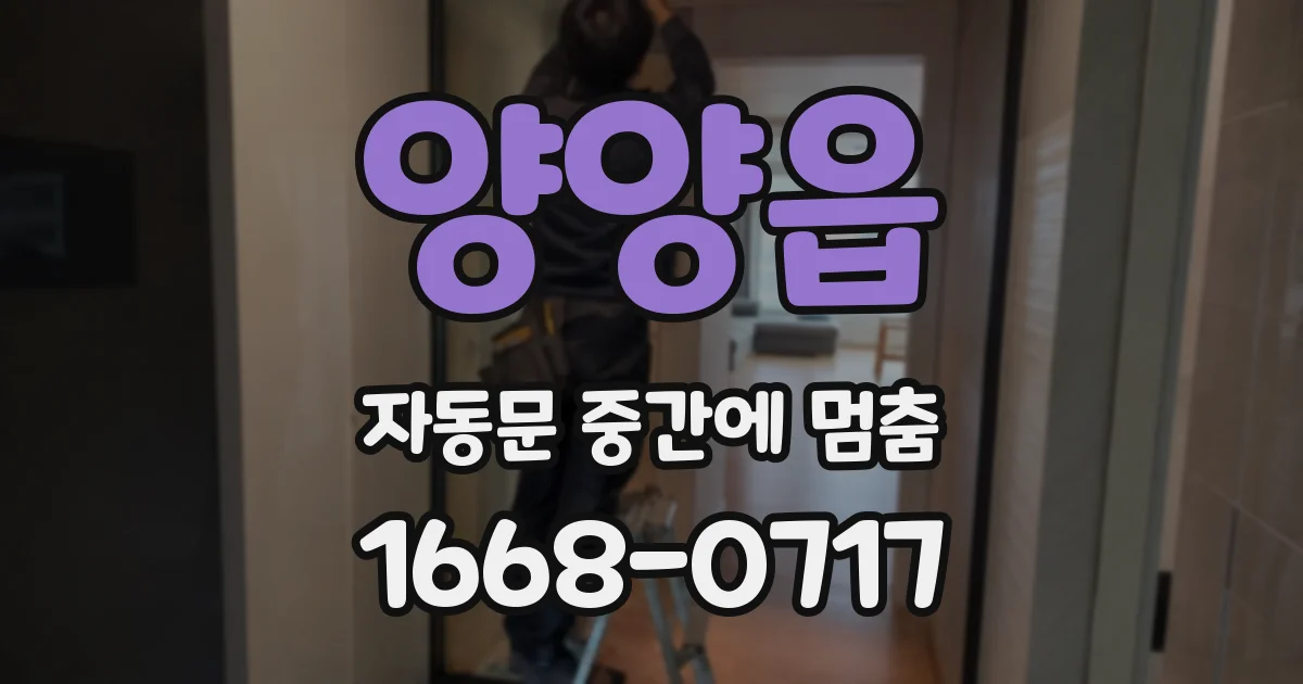 양양읍 자동문 중간에 멈춤