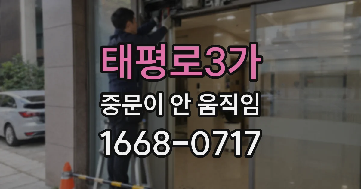 태평로3가 중문이 안 움직임