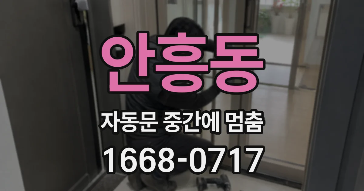 안흥동 자동문 중간에 멈춤