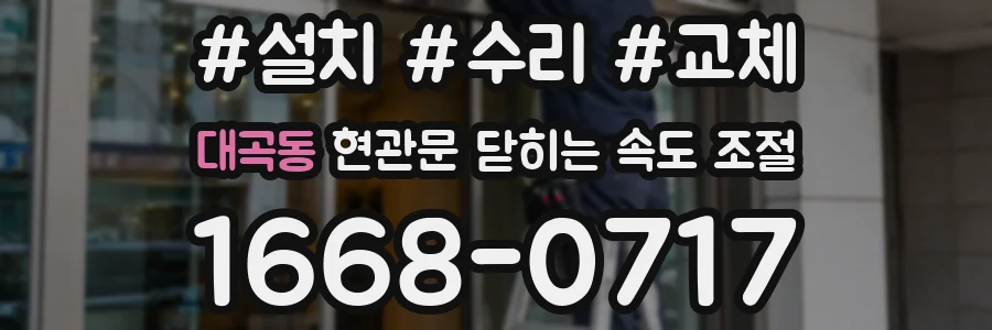 대곡동 현관문 닫히는 속도 조절