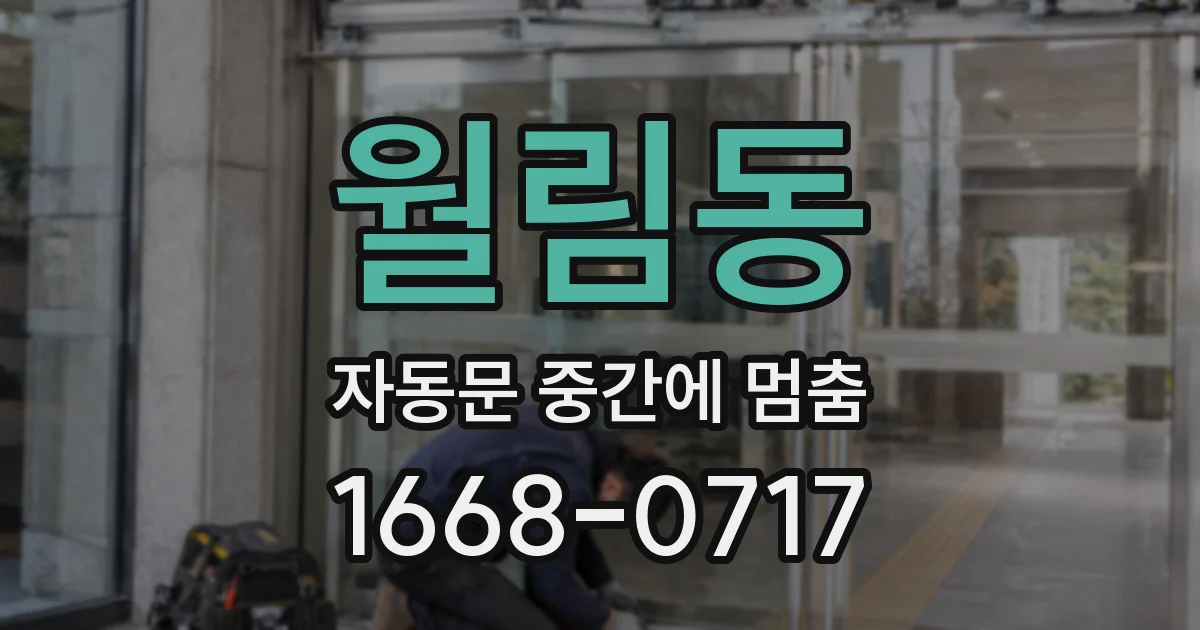 월림동 자동문 중간에 멈춤