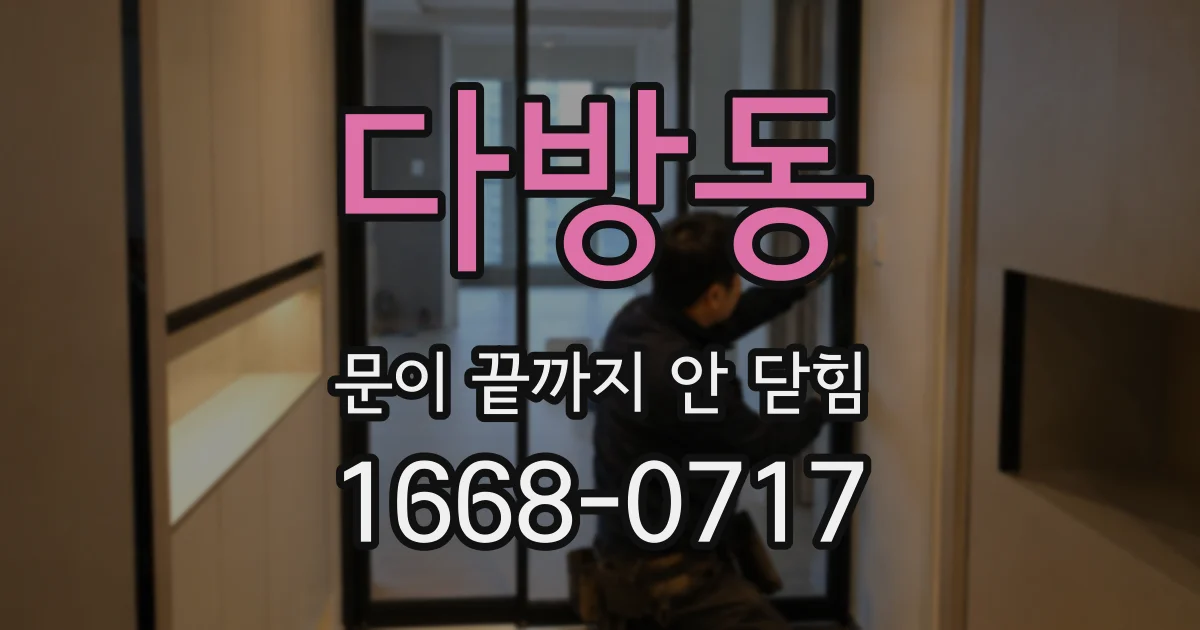 다방동 문이 끝까지 안 닫힘