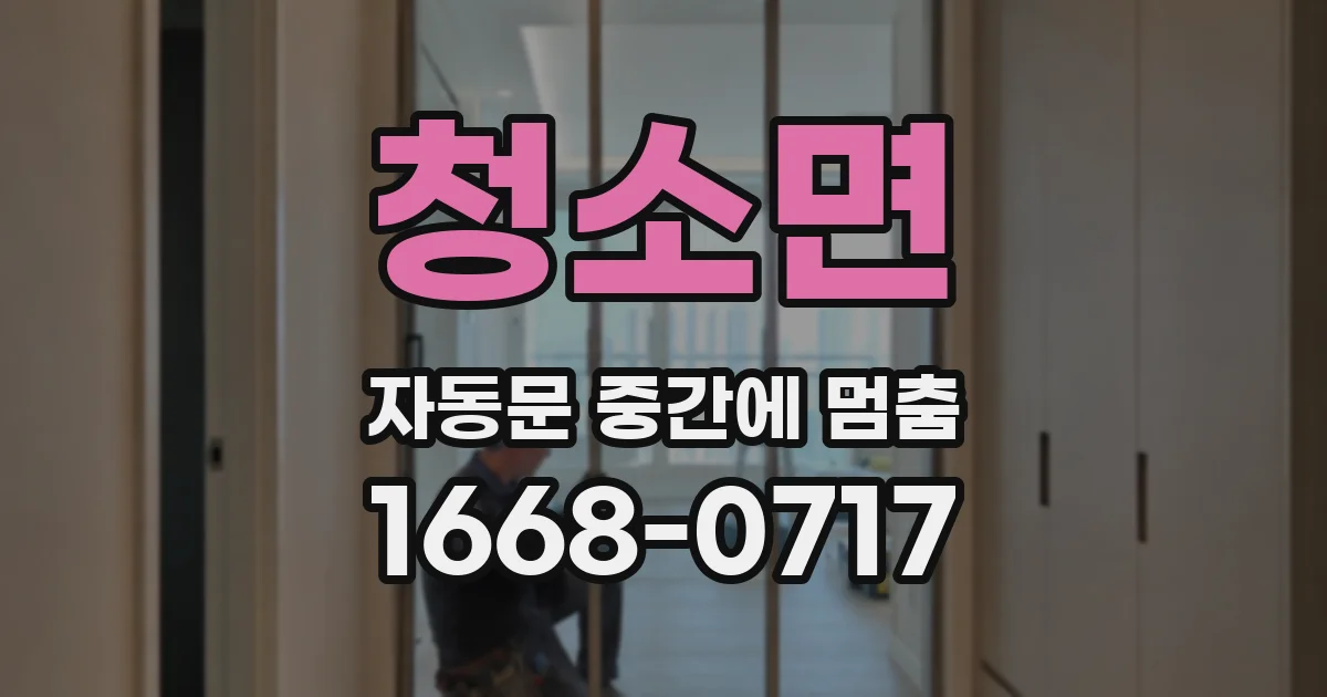 청소면 자동문 중간에 멈춤