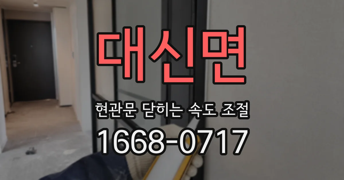 대신면 현관문 닫히는 속도 조절
