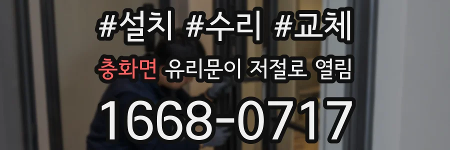 충화면 유리문이 저절로 열림
