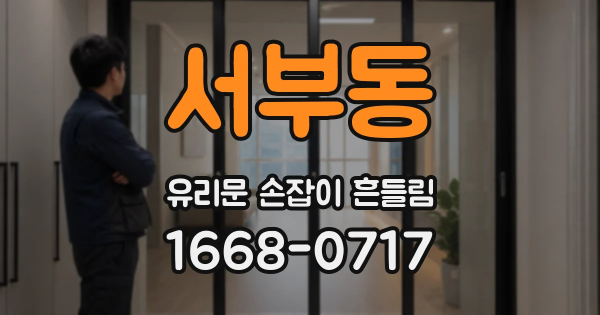 서부동 유리문 손잡이 흔들림