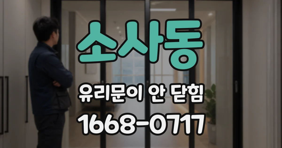 소사동 유리문이 안 닫힘