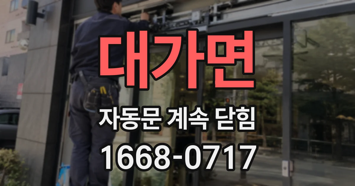 대가면 자동문 계속 닫힘