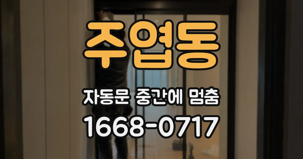 주엽동 자동문 중간에 멈춤