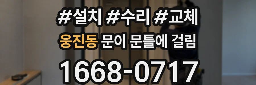 웅진동 문이 문틀에 걸림