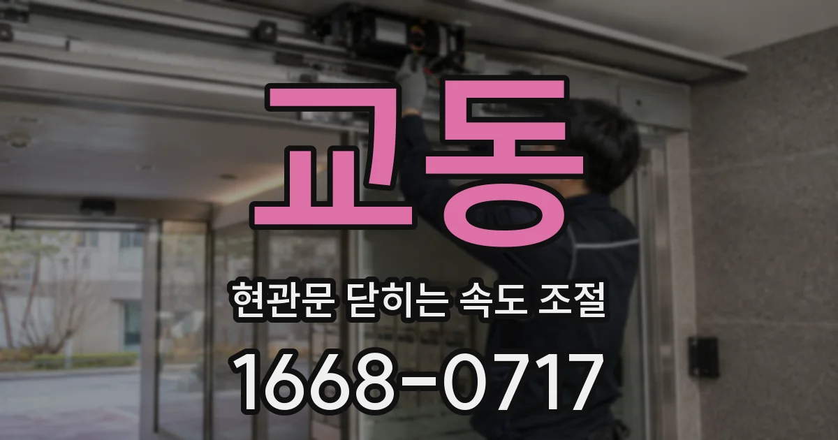 교동 현관문 닫히는 속도 조절