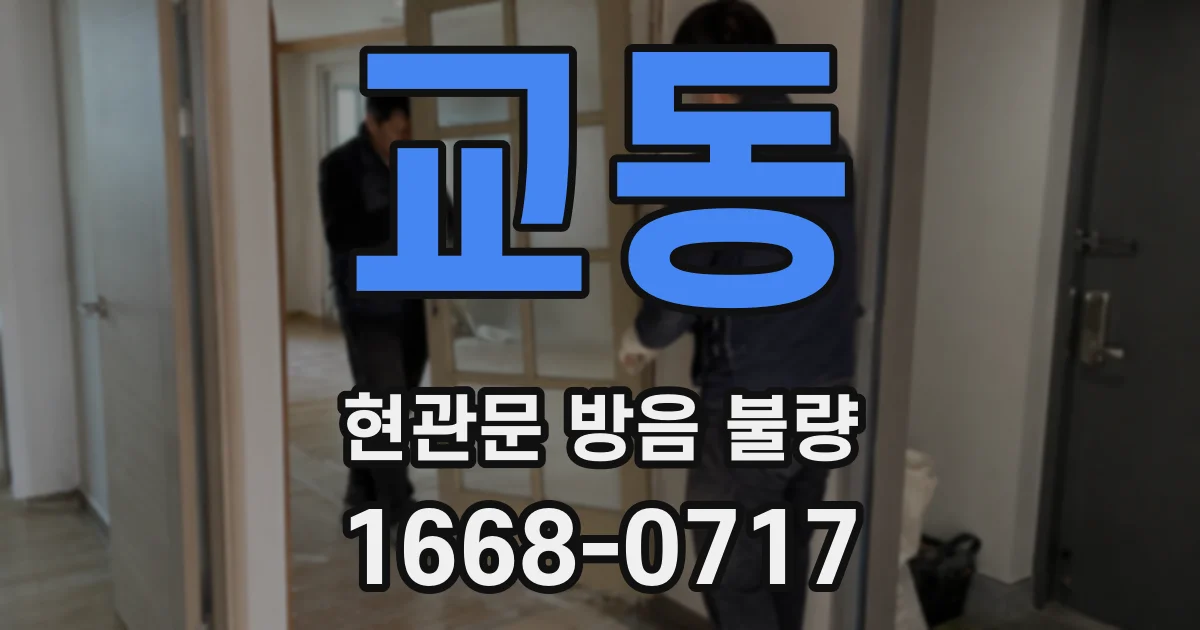 교동 현관문 방음 불량